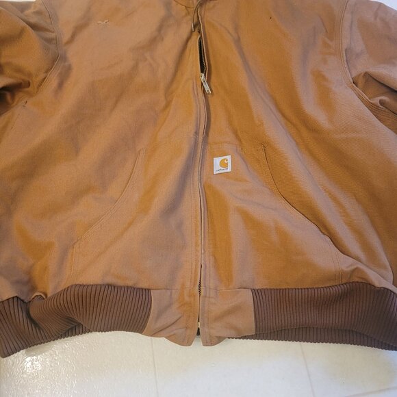 Carhartt Brown (J140BRN) Union Made Jacket with BLK Quilted liner US MEN SZ 5XL - Picture 2 of 14